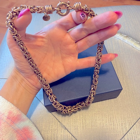 dyadema Jewelry Bronze Italian Rose Gold Plated Thick Textured Link